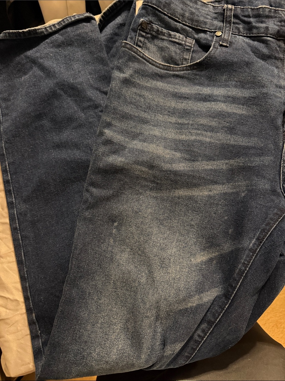 Ike Behar Slim Straight Faded Blue Jeans